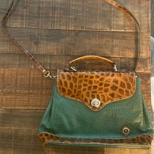 Chic Green and Brown Crossbody Bag